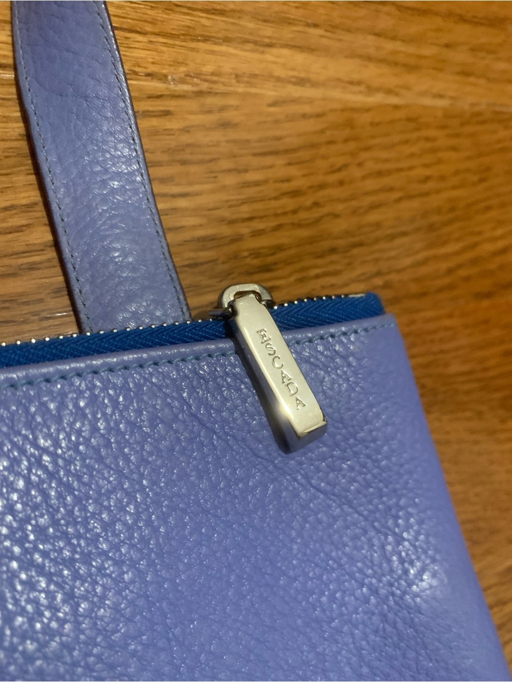 Escada Periwinkle Blue Pebbled Leather